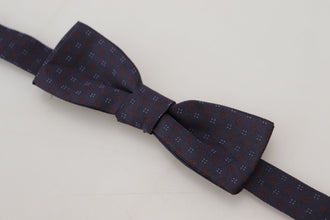 Blue Pattern Silk Adjustable Neck Papillon Bow Tie Dolce & Gabbana