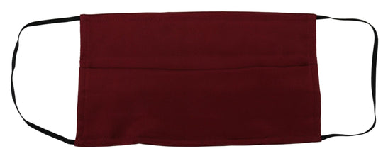 Maroon Silk Pleated Elastic Ear Strap One Size Face Mask Dolce & Gabbana