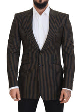 Black Brown Stripes Single Breasted Blazer Dolce & Gabbana