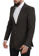 Black Brown Stripes Single Breasted Blazer Dolce & Gabbana
