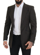 Black Brown Stripes Single Breasted Blazer Dolce & Gabbana
