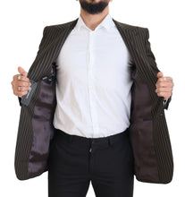 Black Brown Stripes Single Breasted Blazer Dolce & Gabbana