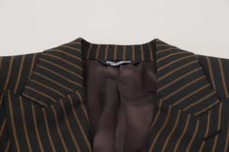 Black Brown Stripes Single Breasted Blazer Dolce & Gabbana