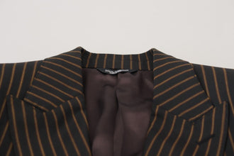 Black Brown Stripes Single Breasted Blazer Dolce & Gabbana