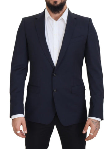 Dark Blue Wool Single Breasted MARTINI Blazer Dolce & Gabbana