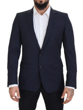 Dark Blue Wool Single Breasted MARTINI Blazer Dolce & Gabbana
