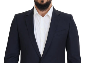 Dark Blue Wool Single Breasted MARTINI Blazer Dolce & Gabbana
