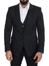 Black Floral Brocade 2 Piece MARTINI Suit Dolce & Gabbana