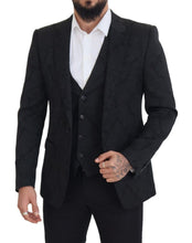 Black Floral Brocade 2 Piece MARTINI Suit Dolce & Gabbana