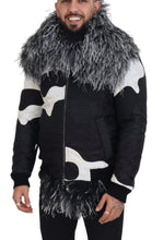 Black White Fur Shearling Full Zip Jacket Dolce & Gabbana