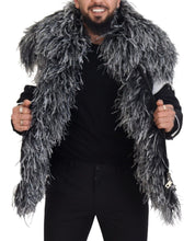 Black White Fur Shearling Full Zip Jacket Dolce & Gabbana
