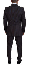 Black Striped Wool Formal 2 Piece Suit Dolce & Gabbana