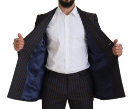 Black Striped Wool Formal 2 Piece Suit Dolce & Gabbana