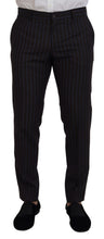 Black Striped Wool Formal 2 Piece Suit Dolce & Gabbana