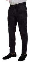 Black Striped Wool Formal 2 Piece Suit Dolce & Gabbana
