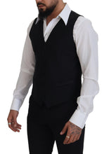 Black Virgin Wool Waistcoat Formal Dress Vest Dolce & Gabbana
