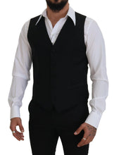 Black Virgin Wool Waistcoat Formal Dress Vest Dolce & Gabbana
