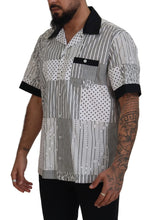 White Black Patterned Button Down Shirt Dolce & Gabbana