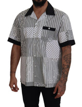 White Black Patterned Button Down Shirt Dolce & Gabbana