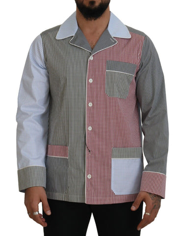 Multicolor Patchwork Cotton Long Sleeves Shirt Dolce & Gabbana