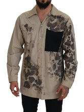 Beige Camouflage Cotton Long Sleeves Shirt Dolce & Gabbana