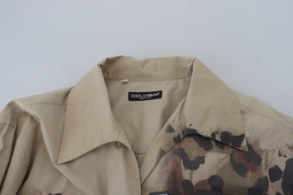 Beige Camouflage Cotton Long Sleeves Shirt Dolce & Gabbana