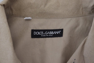 Beige Camouflage Cotton Long Sleeves Shirt Dolce & Gabbana