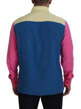 Multicolor Patchwork Silk Button Down Shirt Dolce & Gabbana