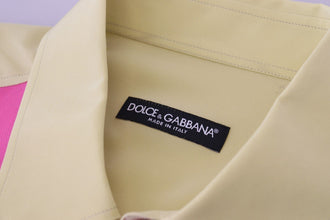 Multicolor Patchwork Silk Button Down Shirt Dolce & Gabbana