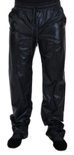 Black Shining Drawstring Trouser Nylon Pants Dolce & Gabbana