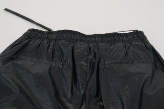 Black Shining Drawstring Trouser Nylon Pants Dolce & Gabbana