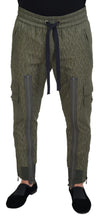 Green Striped Cargo Zipper Leg Men Trouser Pants Dolce & Gabbana