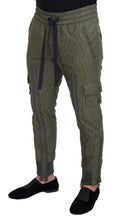Green Striped Cargo Zipper Leg Men Trouser Pants Dolce & Gabbana