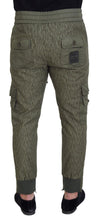 Green Striped Cargo Zipper Leg Men Trouser Pants Dolce & Gabbana