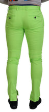 Light Green Cotton Skinny Men Trousers Pants Dolce & Gabbana