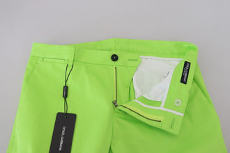 Light Green Cotton Skinny Men Trousers Pants Dolce & Gabbana