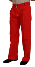 Red Straight Fit Men Trousers Cotton Pants Dolce & Gabbana