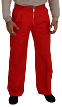 Red Straight Fit Men Trousers Cotton Pants Dolce & Gabbana