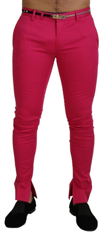 Pink Zipper Buckle Waist Trousers Pants Dolce & Gabbana