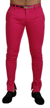 Pink Zipper Buckle Waist Trousers Pants Dolce & Gabbana