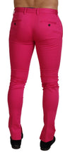 Pink Zipper Buckle Waist Trousers Pants Dolce & Gabbana