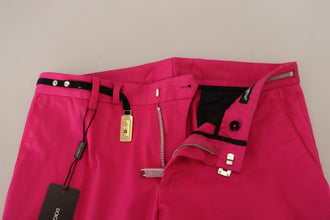 Pink Zipper Buckle Waist Trousers Pants Dolce & Gabbana