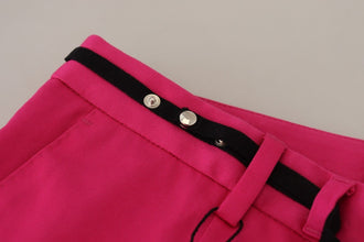 Pink Zipper Buckle Waist Trousers Pants Dolce & Gabbana