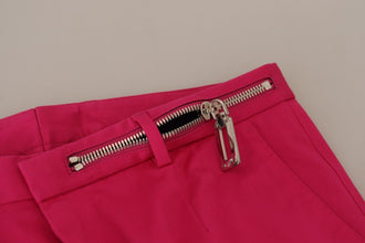 Pink Zipper Buckle Waist Trousers Pants Dolce & Gabbana