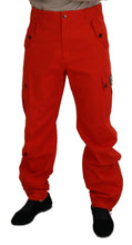 Red Cargo Men Trousers Cotton Pants Dolce & Gabbana