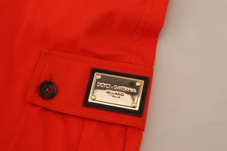 Red Cargo Men Trousers Cotton Pants Dolce & Gabbana