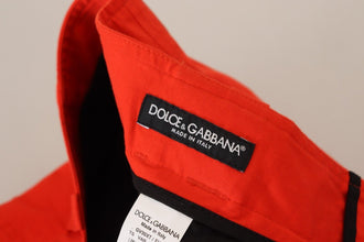 Red Cargo Men Trousers Cotton Pants Dolce & Gabbana