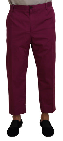 Magenta Cotton DG Logo Pocket Trouser Pants Dolce & Gabbana