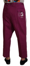 Magenta Cotton DG Logo Pocket Trouser Pants Dolce & Gabbana