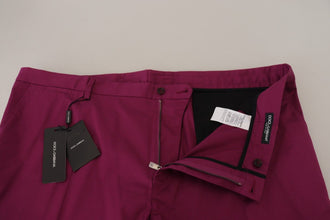 Magenta Cotton DG Logo Pocket Trouser Pants Dolce & Gabbana